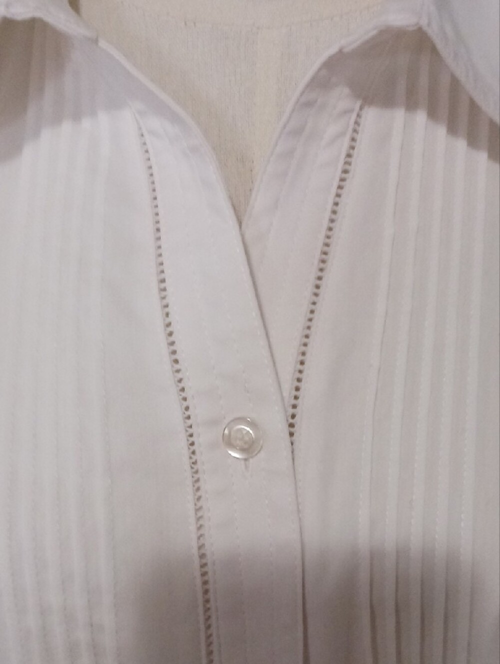 Christopher & Banks- Women's White Pintuck Button-Down Shirt - Picture 4 of 14